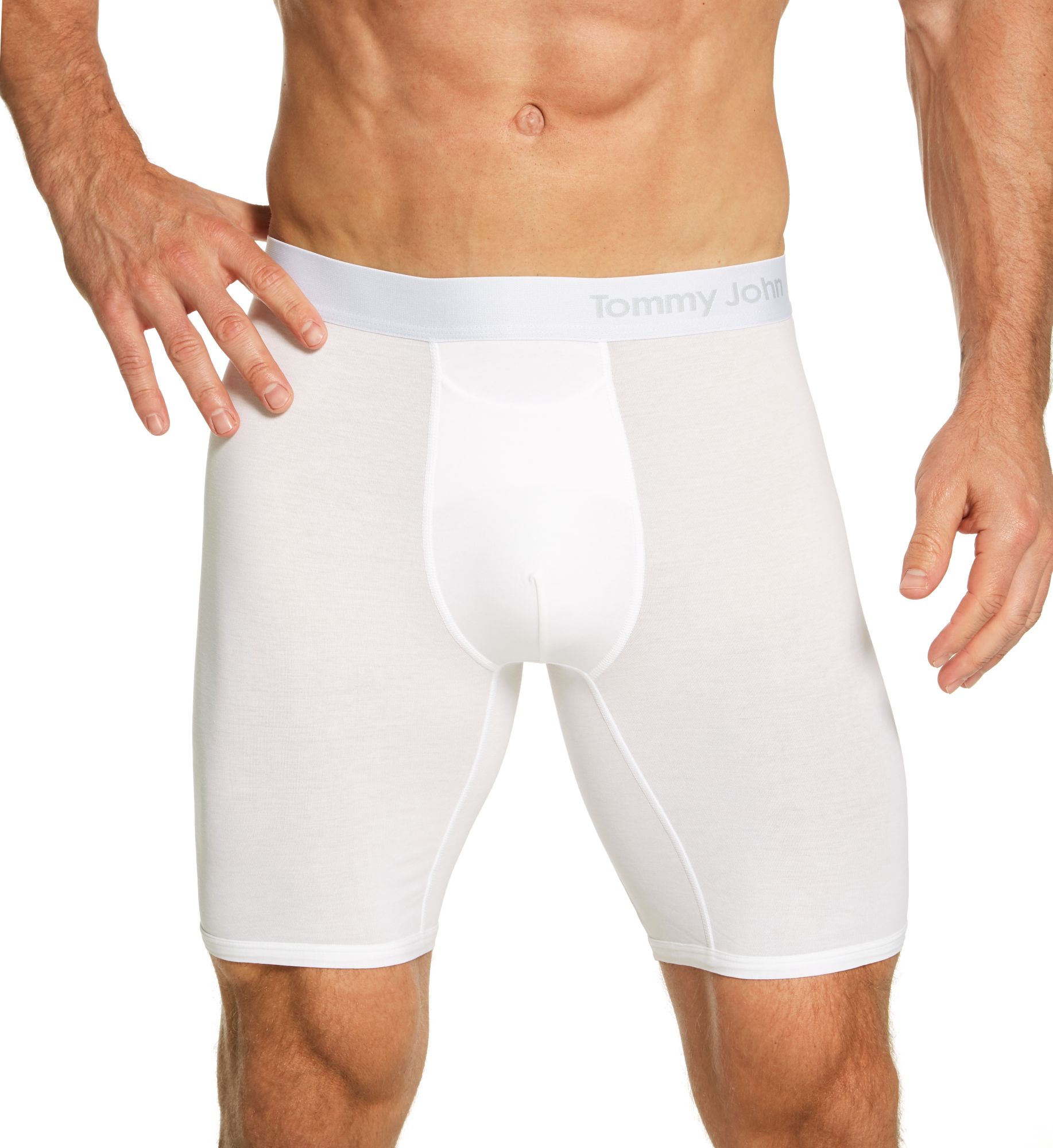Tommy John Cool Cotton Long Leg Boxer Brief White L  - Image 1