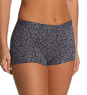 Second Skin Breathable Modal Boyshort Panty Asphalt Simple Leopard 2X