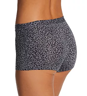 Second Skin Breathable Modal Boyshort Panty Asphalt Simple Leopard 2X