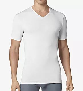 Cool Cotton High V-Neck Undershirt WHT 3XL