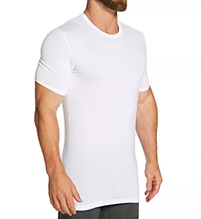 Second Skin Stay-Tucked Crew Neck Undershirt WHT 2XL