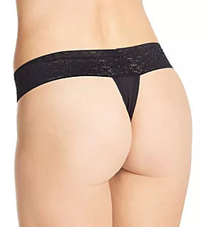 Cool Cotton Lace Thong Black L