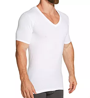 Cool Cotton Deep V Undershirt WHT 3XL