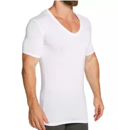 Second Skin Stay-Tucked Deep V Undershirt White S