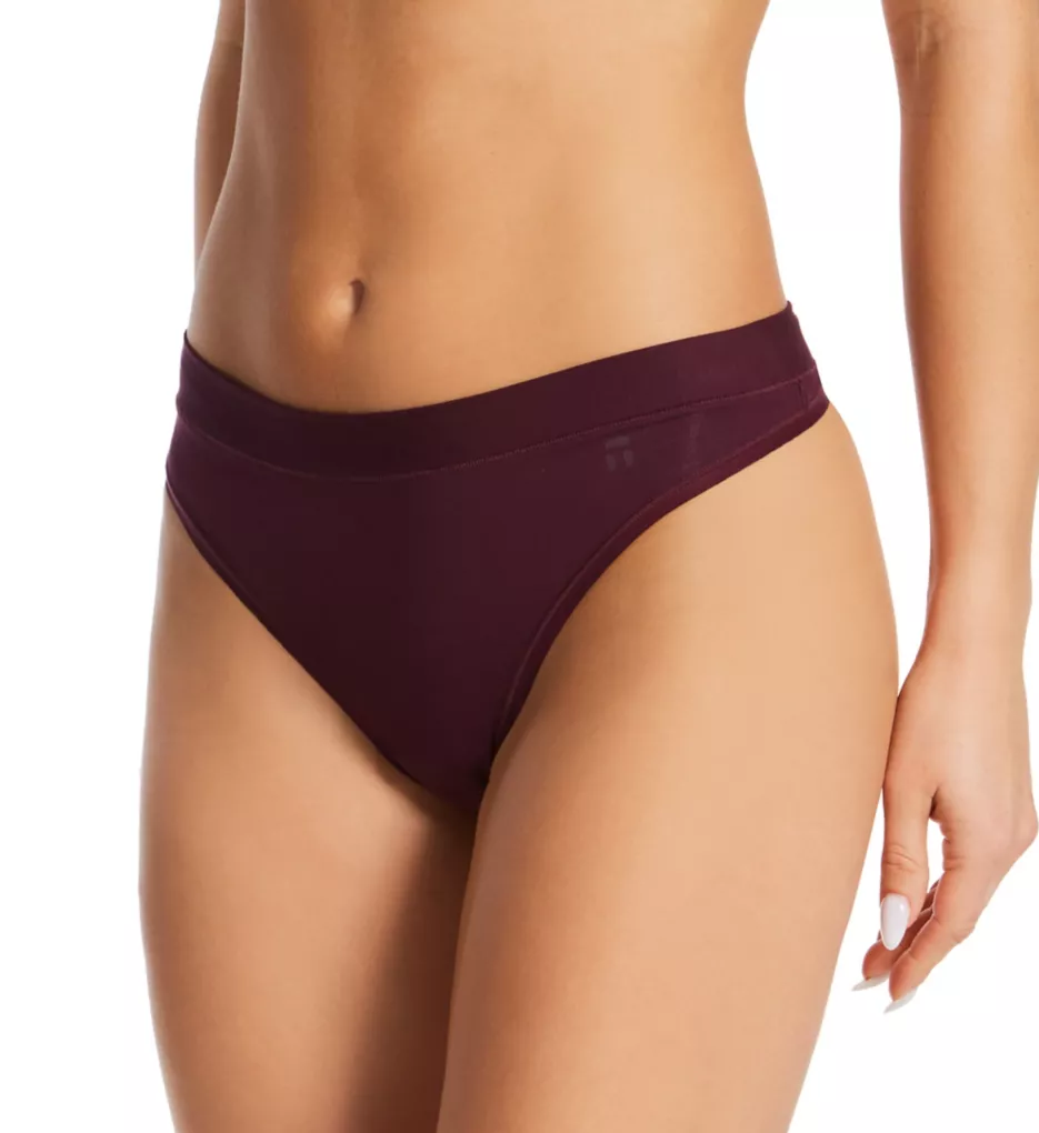 Second Skin Self Lined Waistband Modal Thong Wine Tasting XL