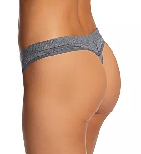 Second Skin Self Lined Waistband Modal Thong Medium Heather Grey 2X