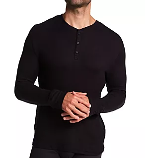 Lounge Modal Blend Henley Black 2XL