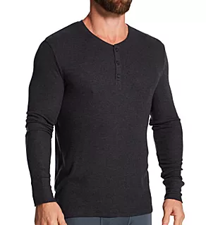 Lounge Modal Blend Henley Charcoal Heather L