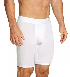 Second Skin Long Leg Boxer Brief White L