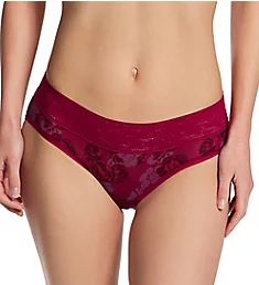 Second Skin Lace Waist Brief Panty Carbenet Shadow Floral S