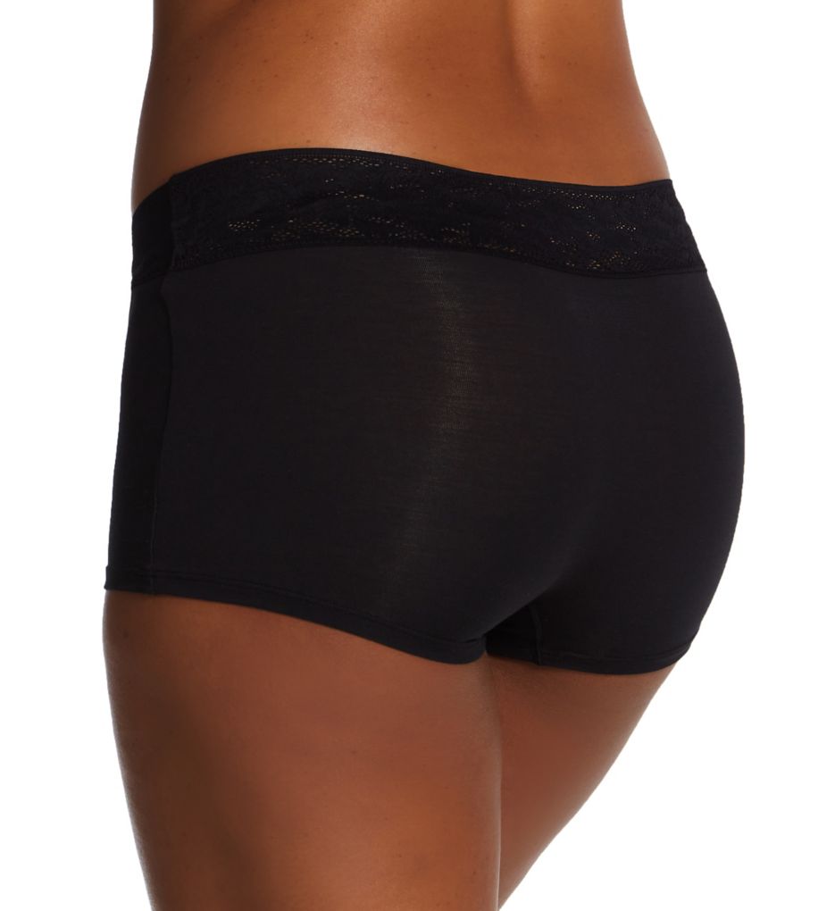 Second Skin Lace Waist Boyshort Panty-bs