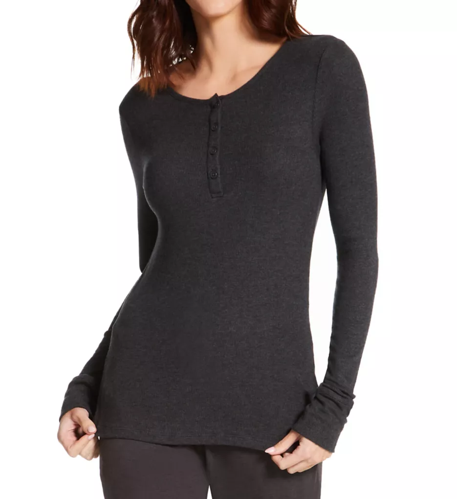 Downtime Lounge Henley Charcoal Heather S
