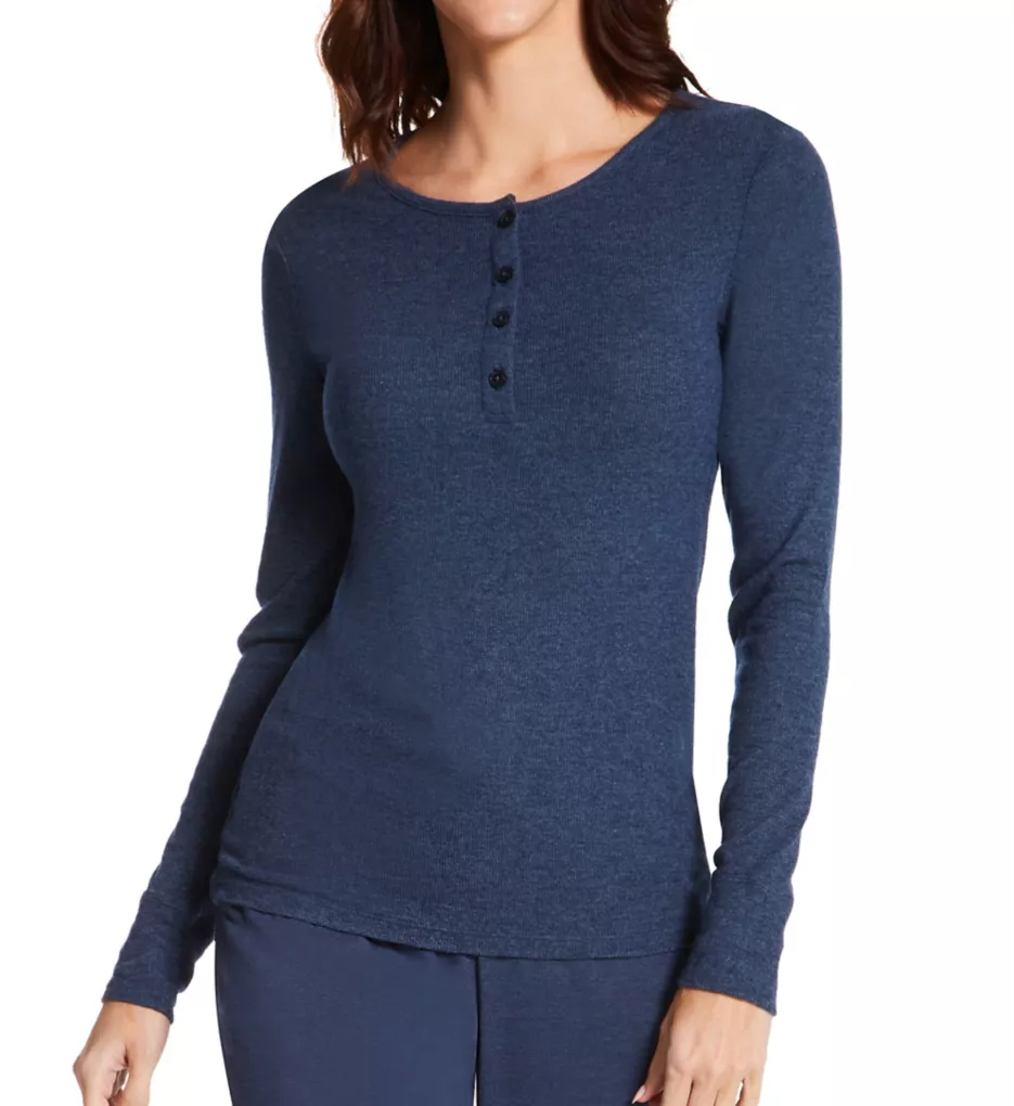 Downtime Lounge Henley Dress Blues Heather S
