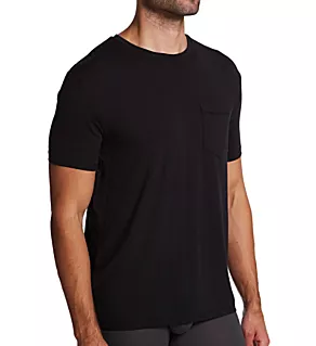 Second Skin Lounge Short Sleeve Pocket Tee Black 2XL