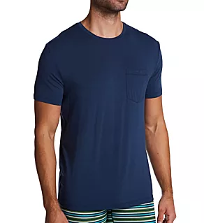 Second Skin Lounge Short Sleeve Pocket Tee Dress Blues 2XL