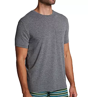 Second Skin Lounge Short Sleeve Pocket Tee Medium Heather Grey 2XL