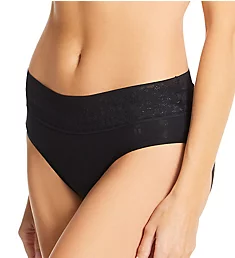 Cool Cotton Lace Waistband Brief Panty Black S