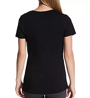 Pima Cotton Blend V-Neck Tee Black XL