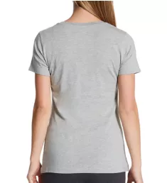 Pima Cotton Blend V-Neck Tee Heather Grey S