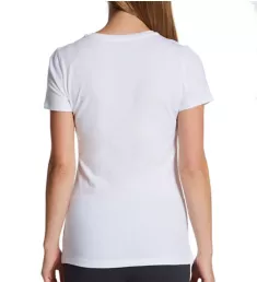 Pima Cotton Blend V-Neck Tee White XS