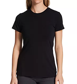 Pima Cotton Blend Crew Neck Tee Black 2X