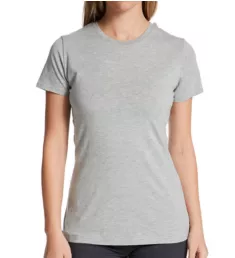 Pima Cotton Blend Crew Neck Tee Heather Grey S