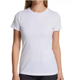 Pima Cotton Blend Crew Neck Tee White L