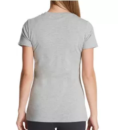 Pima Cotton Blend Crew Neck Tee Heather Grey S