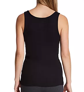 Lounge Modal Blend Scoop Neck Tank Black 2X