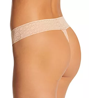 Cool Cotton Lace Waist Thong Maple Sugar S