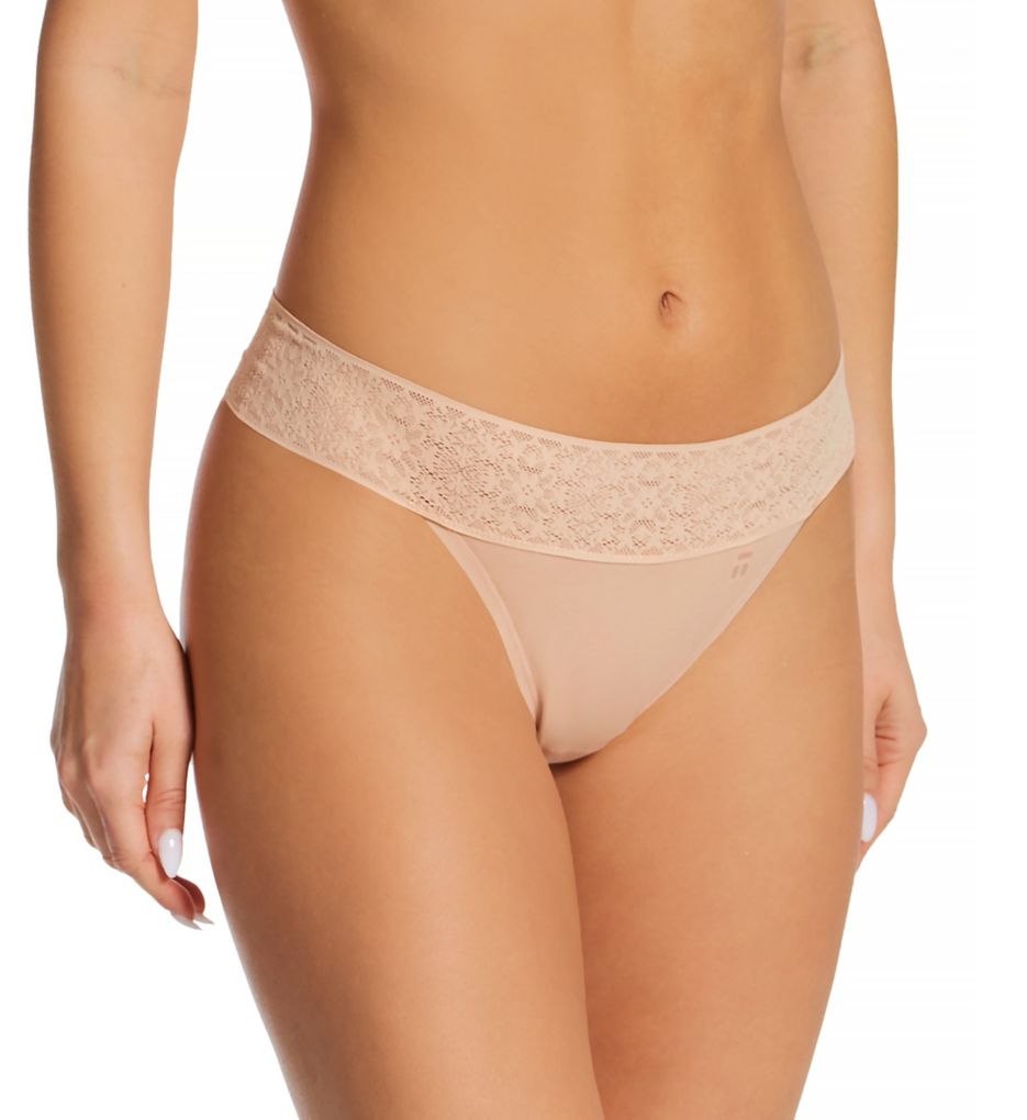 Cool Cotton Lace Waist Thong