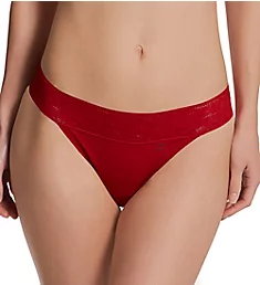 Second Skin Lace Waist Modal Thong Emboldened Red S