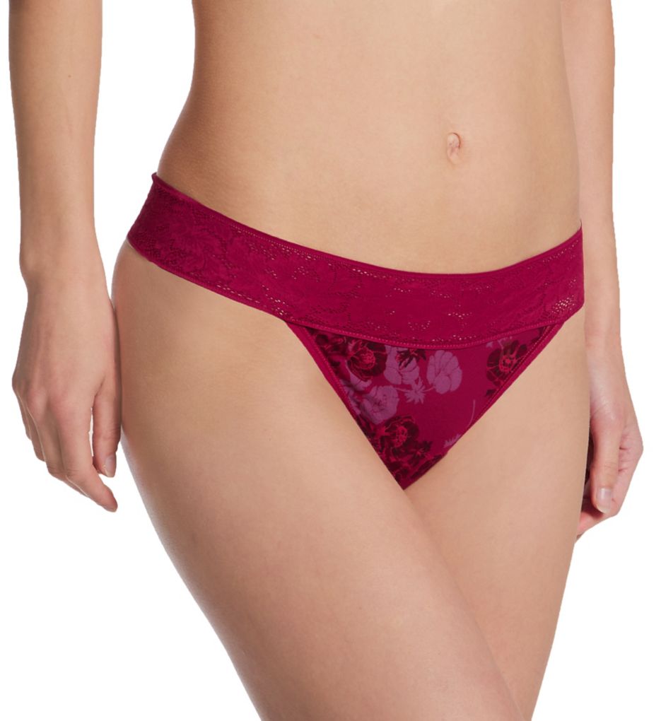 Tommy John Second Skin Lace Waist Modal Thong 1002944 - Image 1