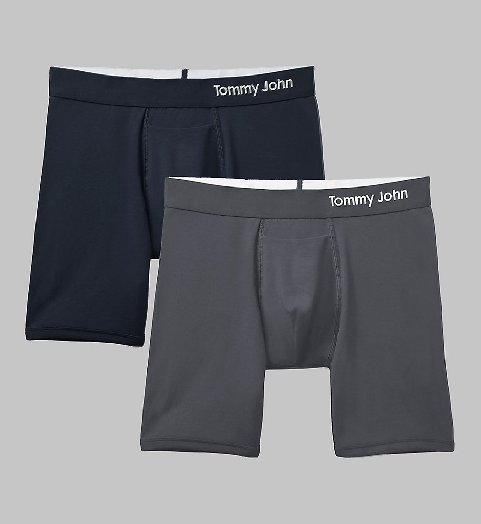 Cool Cotton 6 Inch Boxer Brief - 2 Pack Black XL by Tommy John