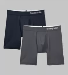 Cool Cotton 6 Inch Boxer Brief - 2 Pack Iron Grey/Navy 2XL