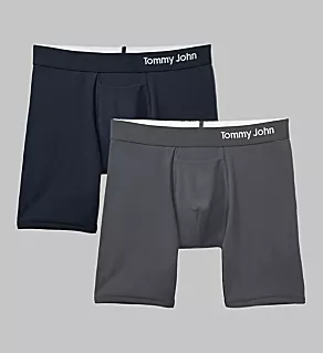 Cool Cotton 6 Inch Boxer Brief - 2 Pack Iron Grey/Navy S