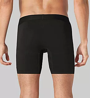 Cool Cotton 6 Inch Boxer Brief - 2 Pack Black S