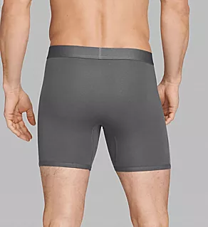 Cool Cotton 6 Inch Boxer Brief - 2 Pack Iron Grey/Navy S