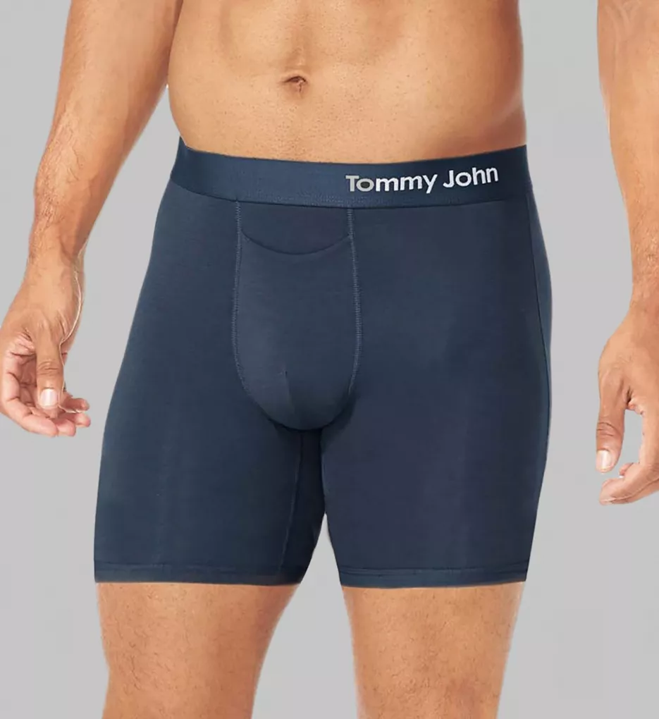 Tommy John Men's Cool Cotton 4-Inch Boxer Briefs in Black at