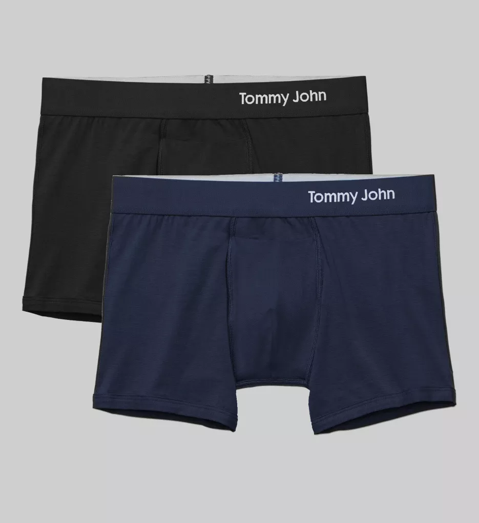 Cool Cotton 4 Inch Trunk - 2 Pack Black/Navy 2XL