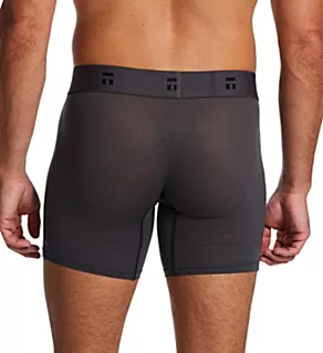 Air Mesh Hammock Pouch 6 Inch Boxer Brief Gray Pinstripe S