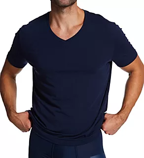 Second Skin V-Neck T-Shirt Dress Blues XL