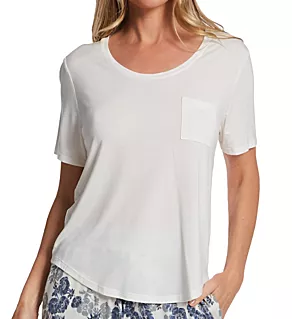 Second Skin Sleep Tee with Pocket Coconut Milk S