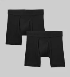 Second Skin 6 Inch Boxer Brief - 2 Pack Black L