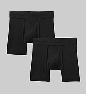 Second Skin 6 Inch Boxer Brief - 2 Pack Black M