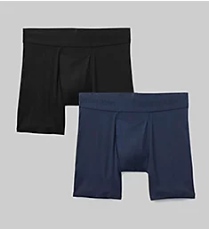 Second Skin 6 Inch Boxer Brief - 2 Pack Dress Blues/Black 2XL