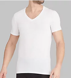Second Skin Stay-Tucked Deep V-Neck Tee - 2 Pack White S