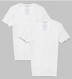 Cool Cotton Stay-Tucked Deep V-Neck Tee - 2 Pack
