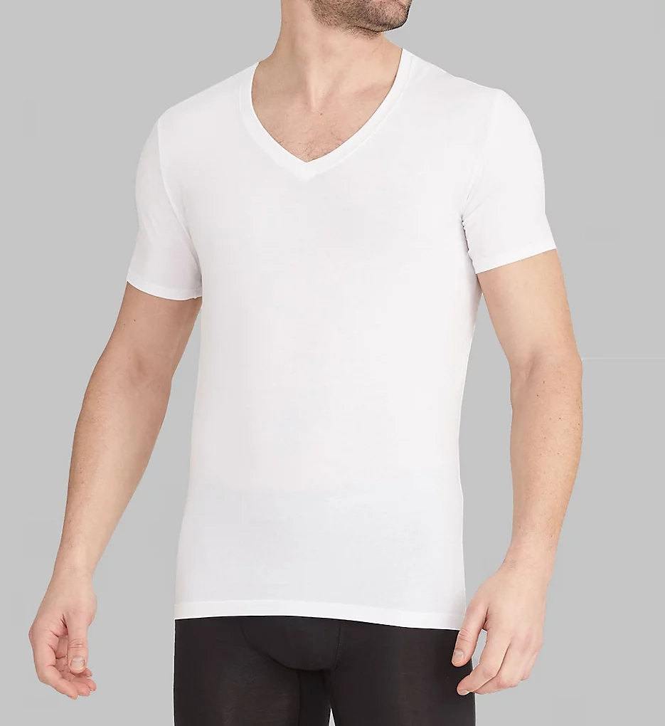 Cool Cotton Stay-Tucked Deep V-Neck Tee - 2 Pack