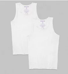 Cool Cotton Stay-Tucked Tank - 2 Pack White S